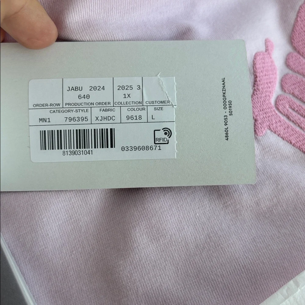 Gucci Logo Cotton Jersey Pink Mens T-shirt sz L